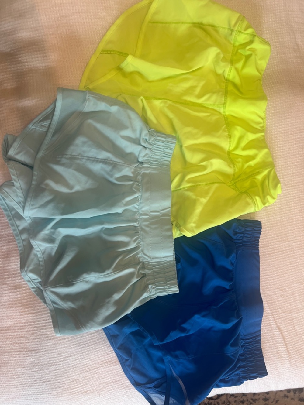 🍋 LOT of 3 Lululemon lookalike athletic shorts - Neon, Light Blue, Royal Blue